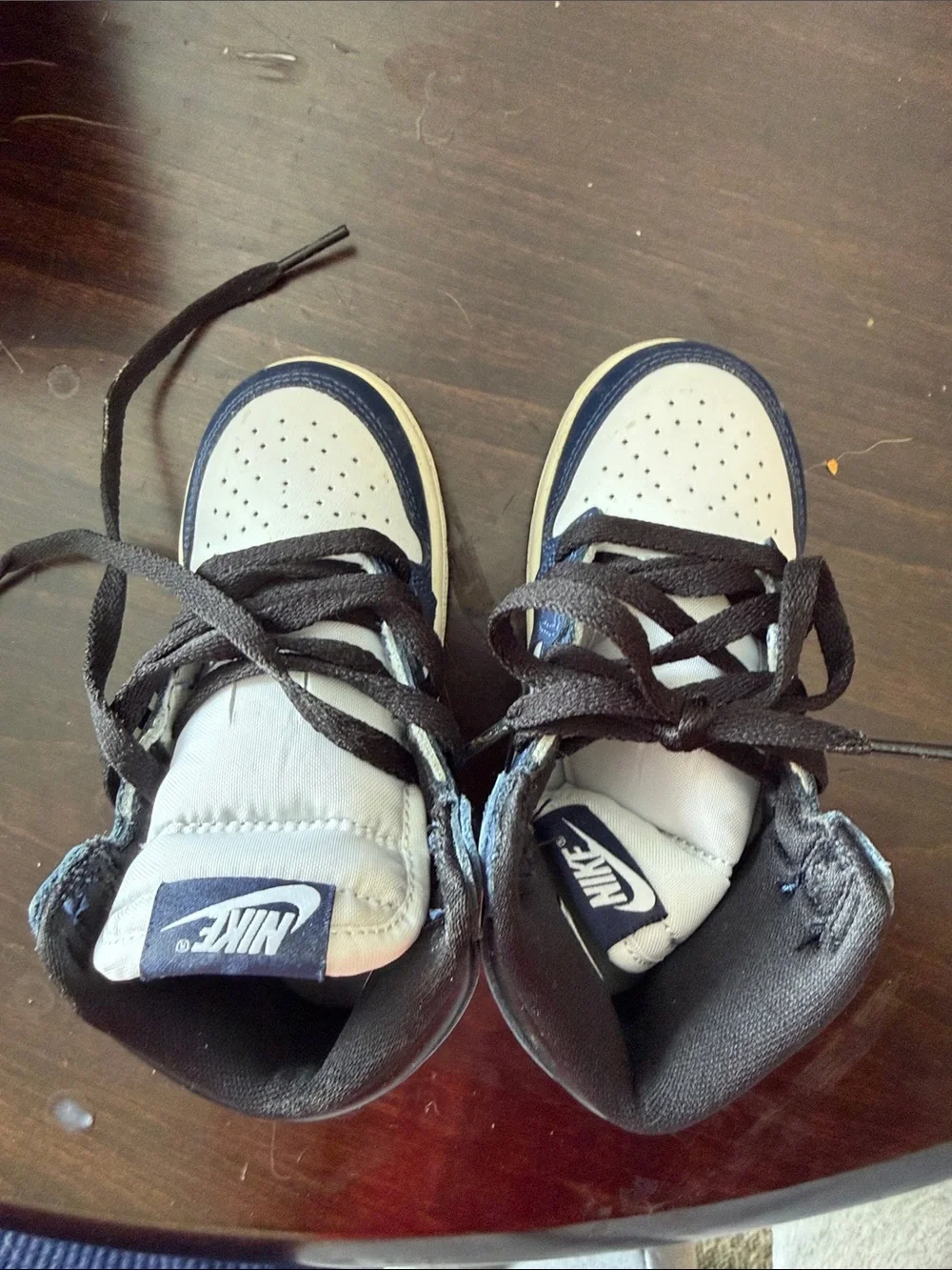 Nike Kids Navy, White & Black High-Top Sneakers
